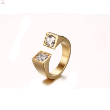 Fashion Designs Two Cz Stone Opening Rings Jewelry